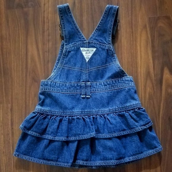Baby Girls' OshKosh B'gosh Denim Overall/Jumper Dress, size 24 months, EUC - Picture 2 of 9